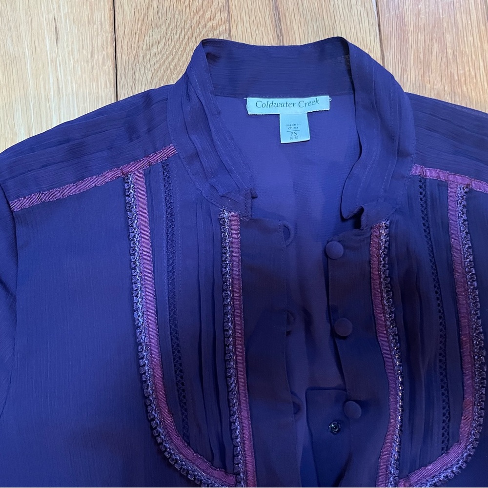 New with tag purple Coldwater Creek top blouse